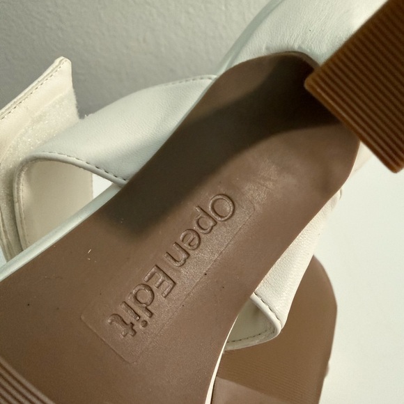 Open edit white  Double-Strap Square Toe Mid-Heel Mule - Picture 7 of 8